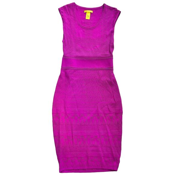 Catherine Malandrino Yellow Label Pointelle Knit Dress Magenta Pink Size Small/P - Picture 1 of 6